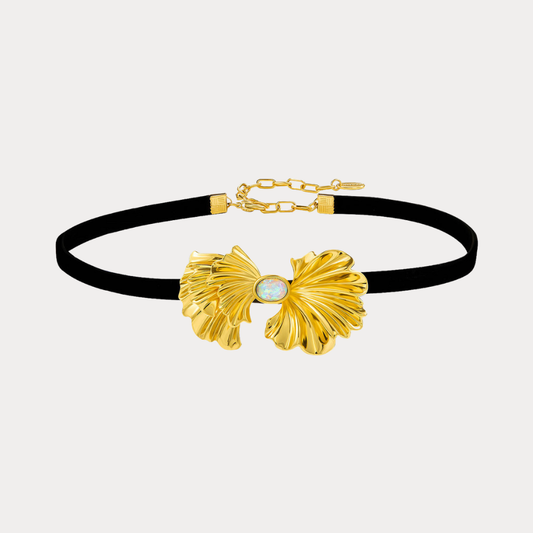 Gold Ginkgo Leaf Choker