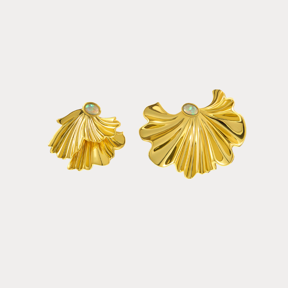 Gold Ginkgo Leaf Earrings