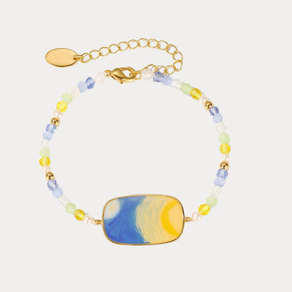 Blue Starry Night Bead Bracelet