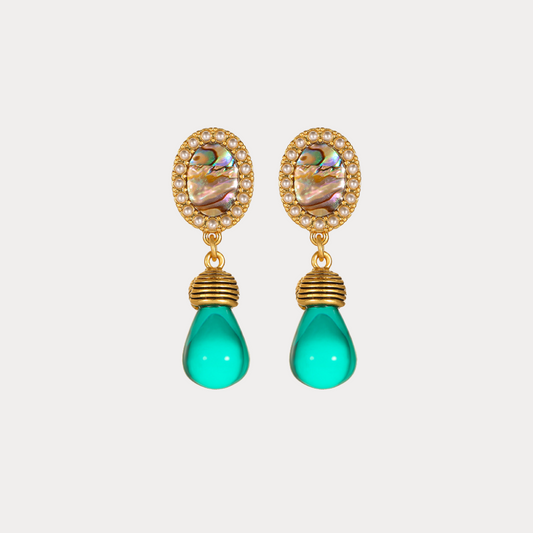Vintage Emerald Glow Drop Earrings