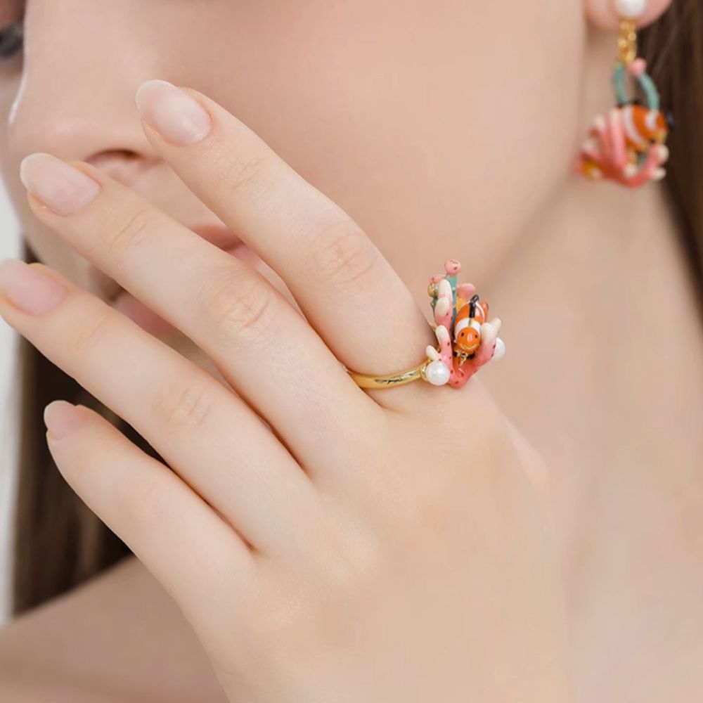 Coral Reef Clownfish Pearl Ring