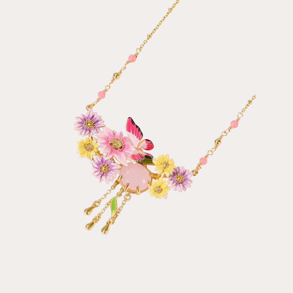 Butterfly Love Flower Necklace