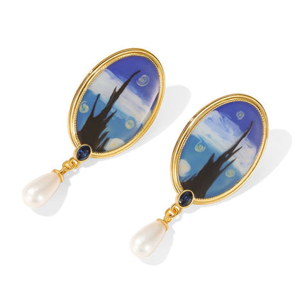 Blue Starry Night Earring