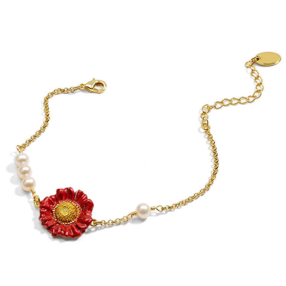 Red Daisy Bracelet