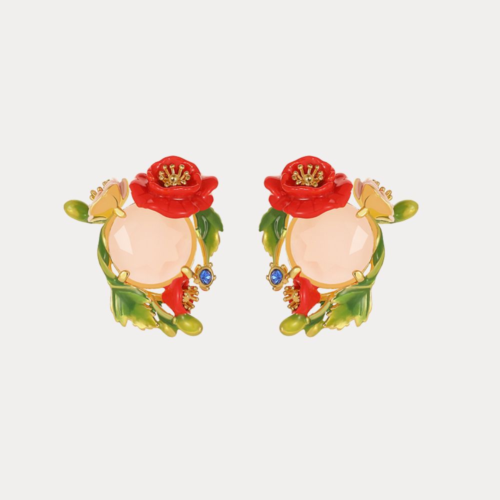 Corn Poppy Earring