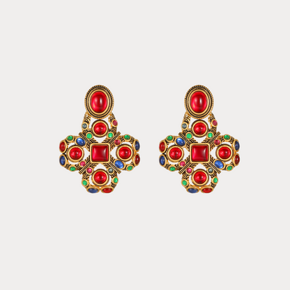 Vintage Scarlet Charm Earrings