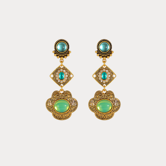 Vintage Green Gem Earrings