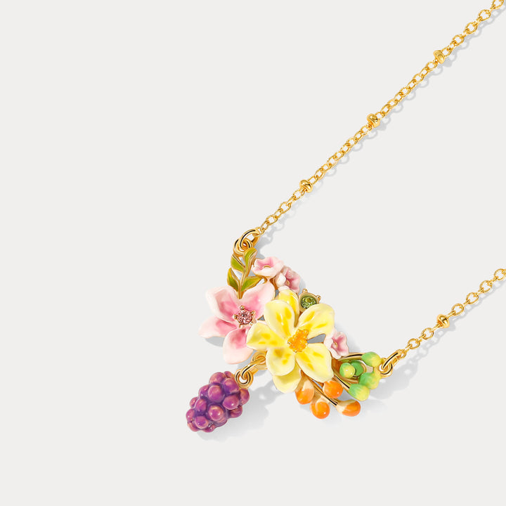 Sweet Grape Flower Necklace