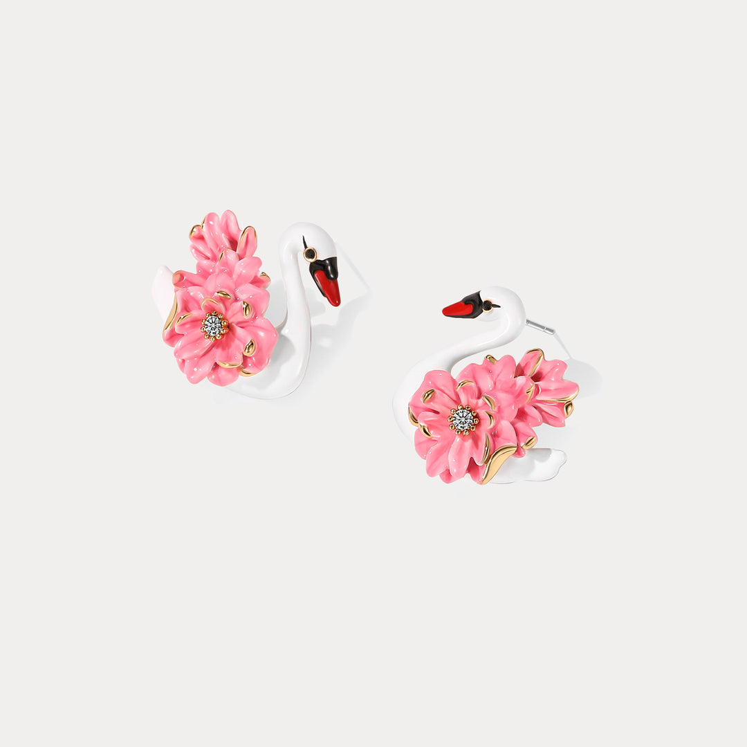 Swan Stud Earrings