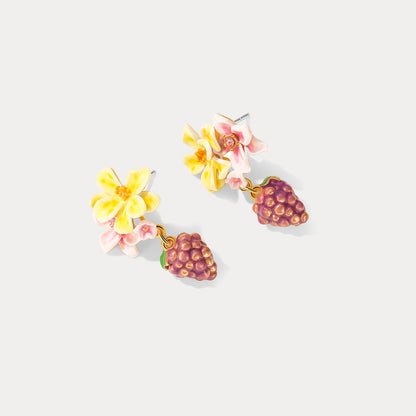 Sweet Grapes Flower Earrings