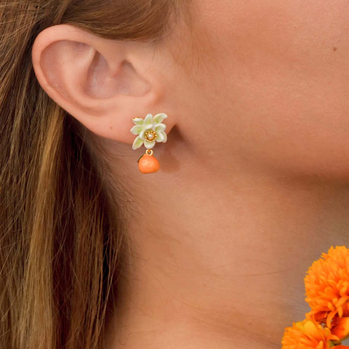 Orange Drop Earrings