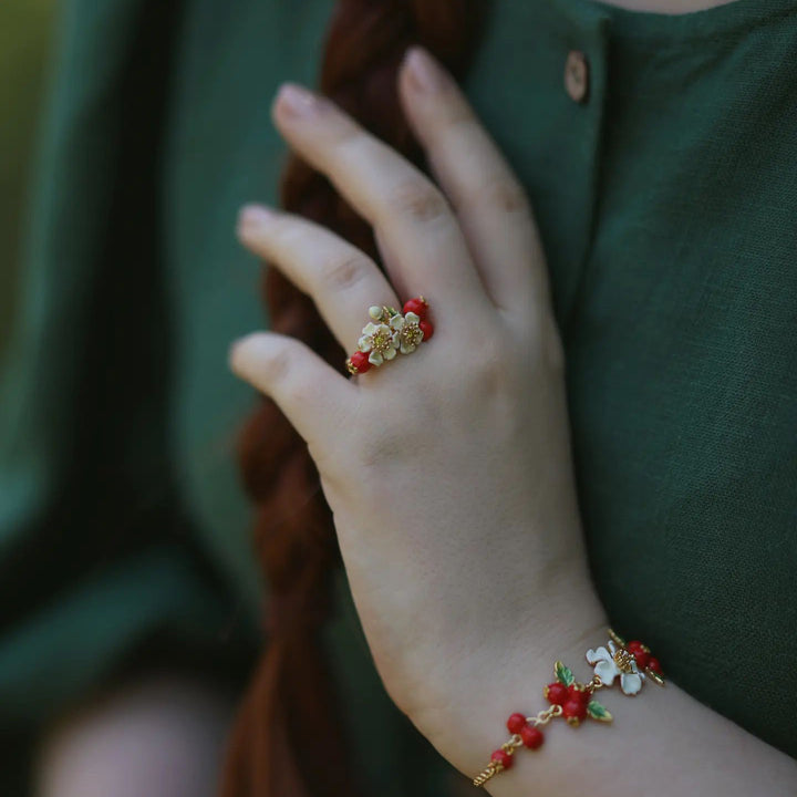 Cranberry Flowers Ring