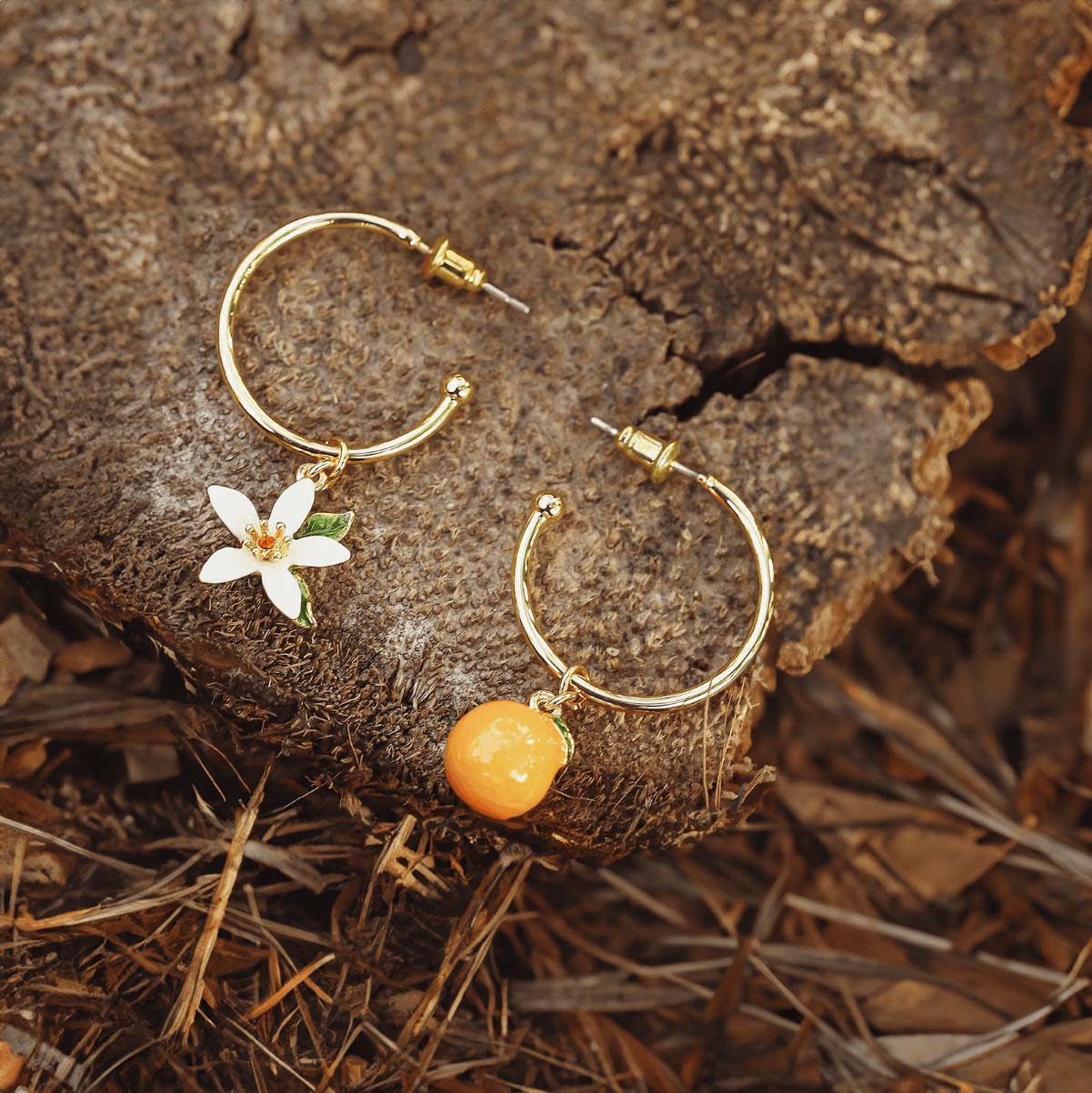 Orange Hoop Earrings