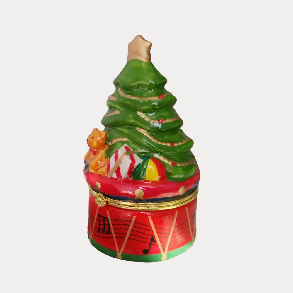 Christmas Tree Drum & Teddy Bear Trinket Box