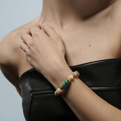 Vintage Ocean Gem Beaded Bracelet