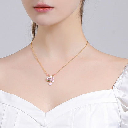 Pink Rose Necklace