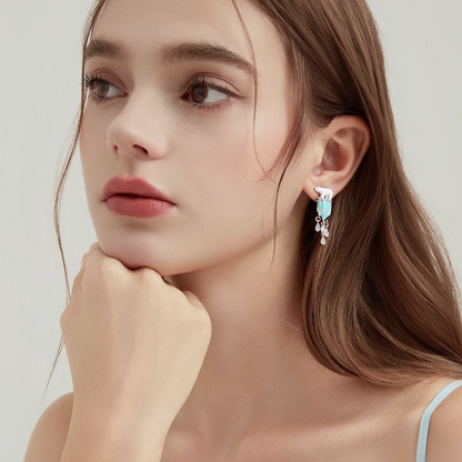 Polar Bear Tassel Earrings