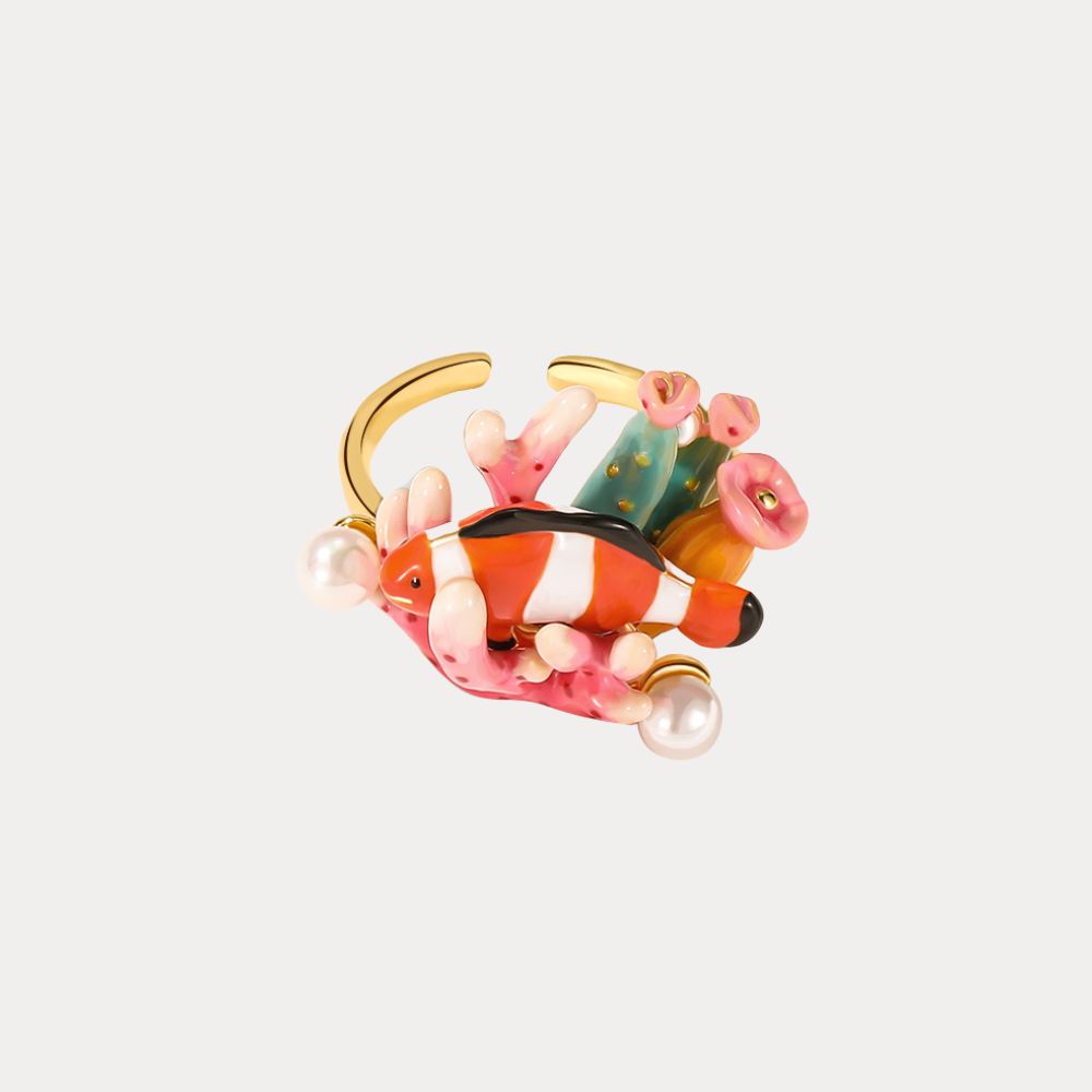 Coral Reef Clownfish Pearl Ring