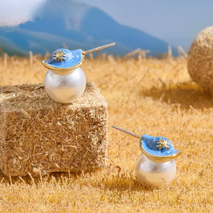 Scarecrow Pearl Stud Earrings