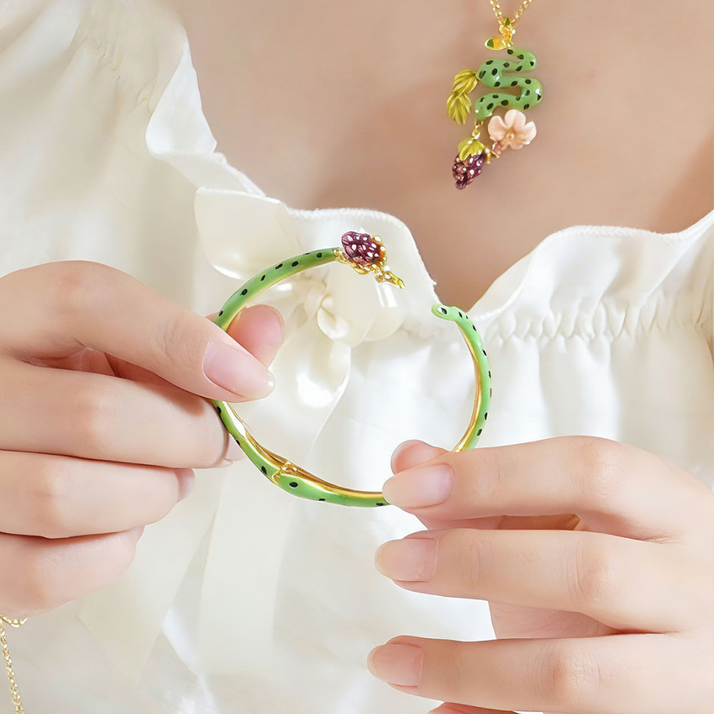 Snake and Grape Vine Cuff Bracelet