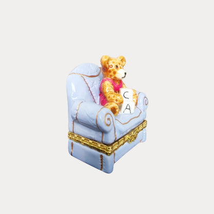 Teddy Bear in Chair Trinket Box