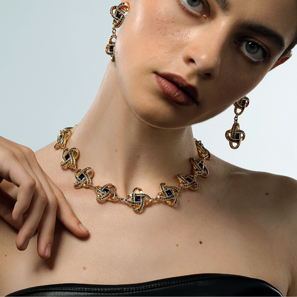 Vintage Midnight Knot Necklace