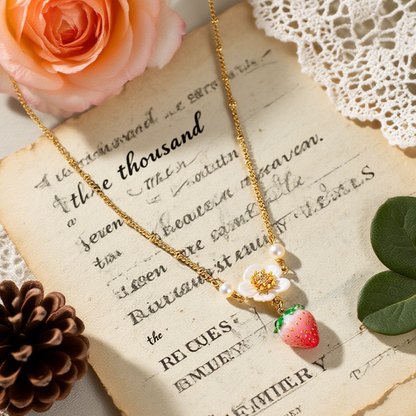 Pink Strawberry Necklace