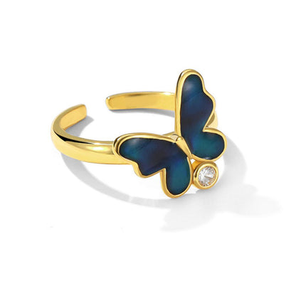 Thermochromic Butterfly Enamel Ring