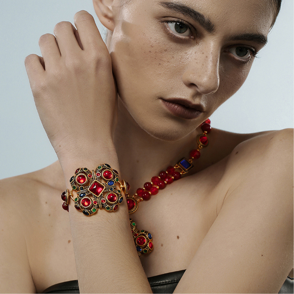 Vintage Scarlet Charm Bracelet