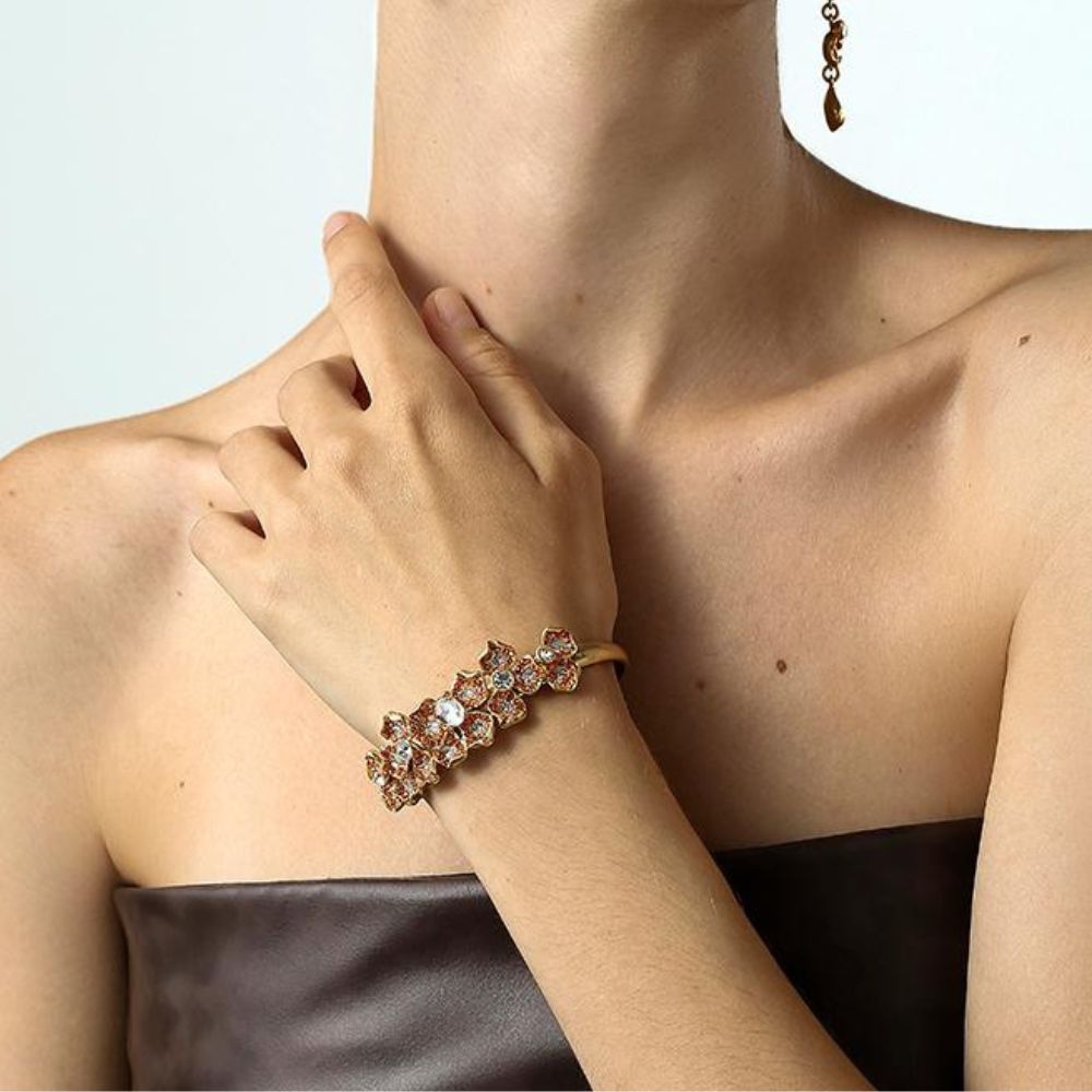 Vintage Blossom Cuff Bracelet