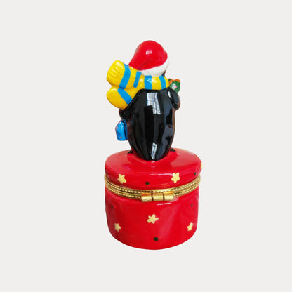 Festive Penguin Trinket Box