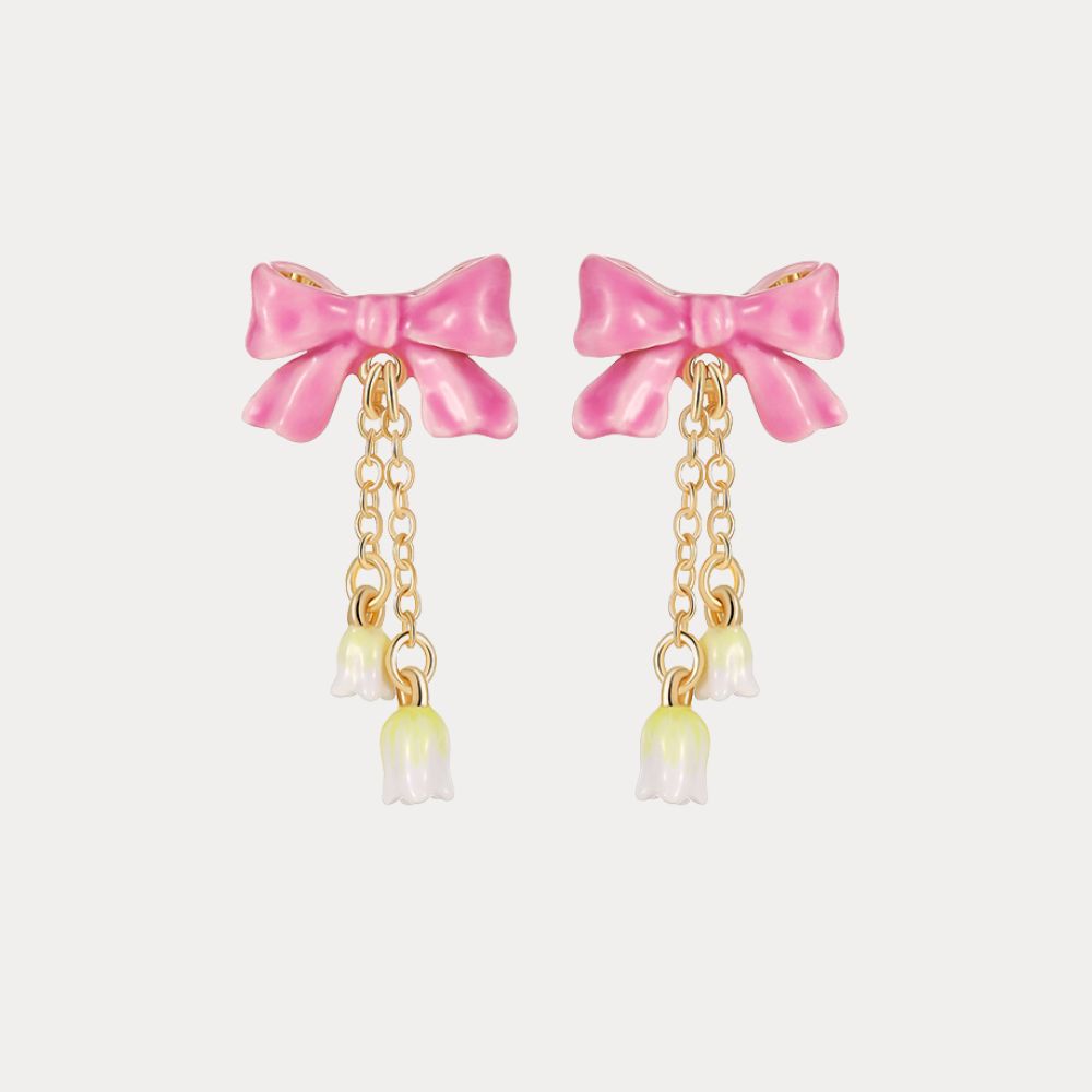 Lily Of The Valley Bowknot Earrings