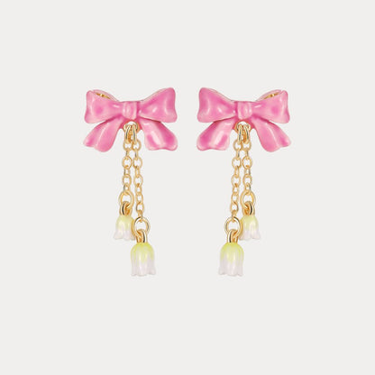 Lily Of The Valley Bowknot Earrings