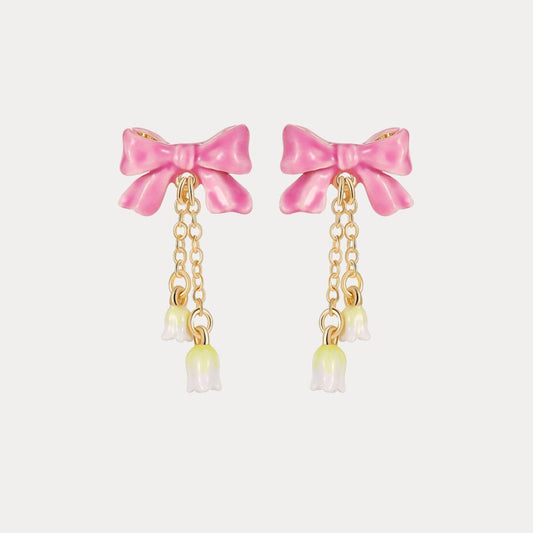 Lily Of The Valley Bowknot Earrings