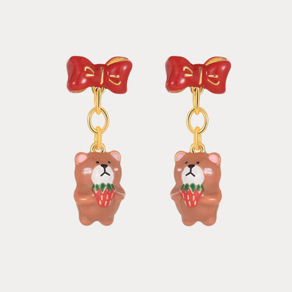 Strawberry Bear Earrings