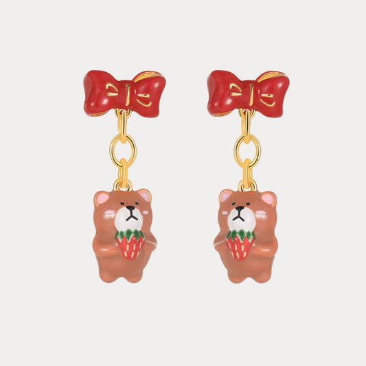 Strawberry Bear Earrings