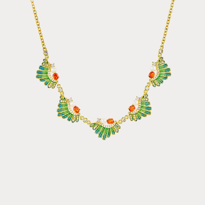 Emerald Feather Necklace