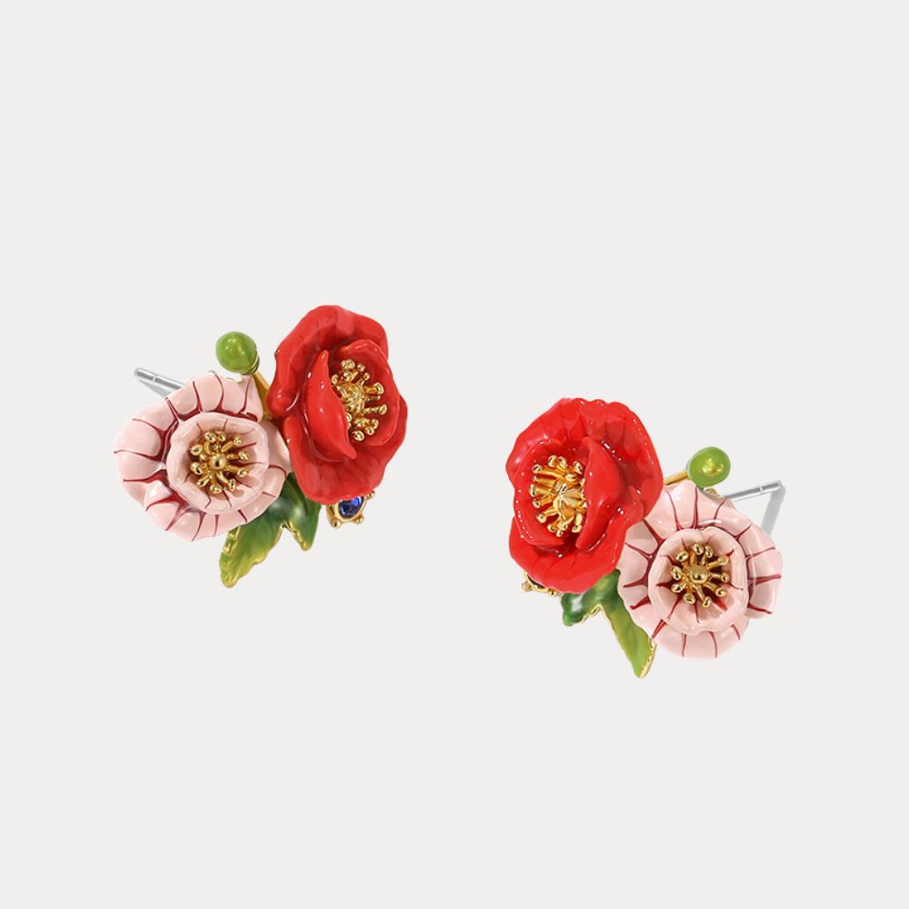 Corn Poppy Earring