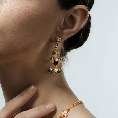 Vintage Petal Pearl Earrings