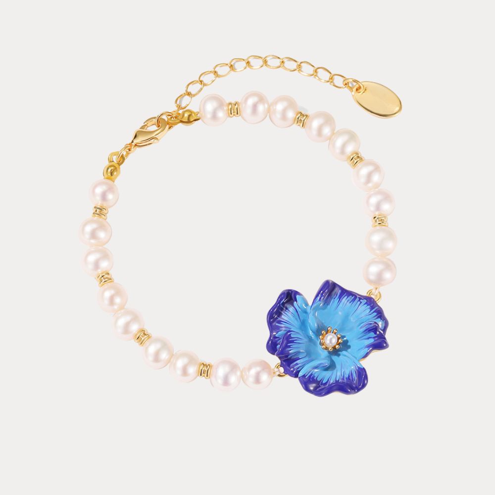 Corn Poppy Pearl Bracelet