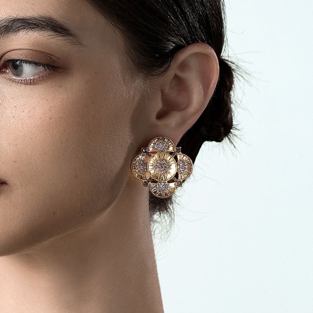 Vintage Radiant Clover Earrings