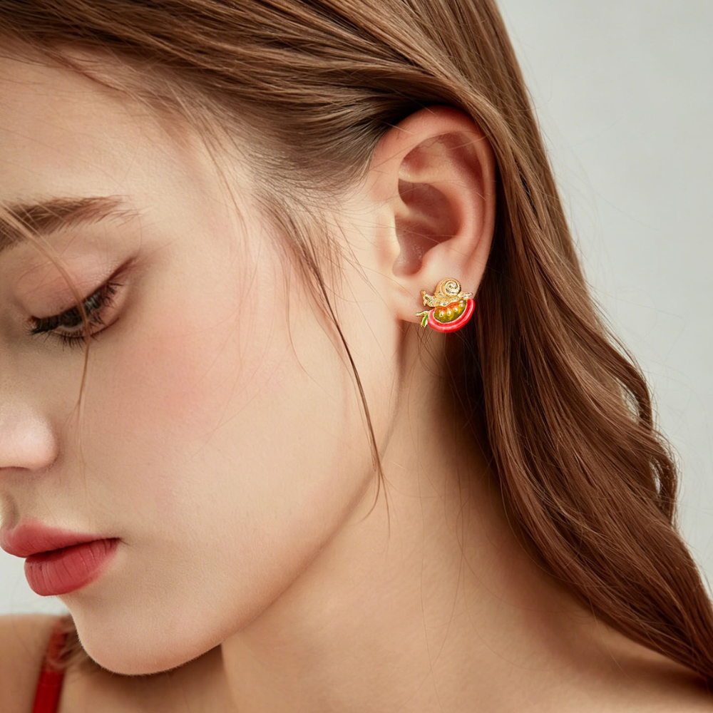 Tomato Stud Earrings