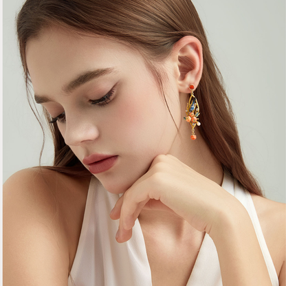 Persimmon Magpie Earrings