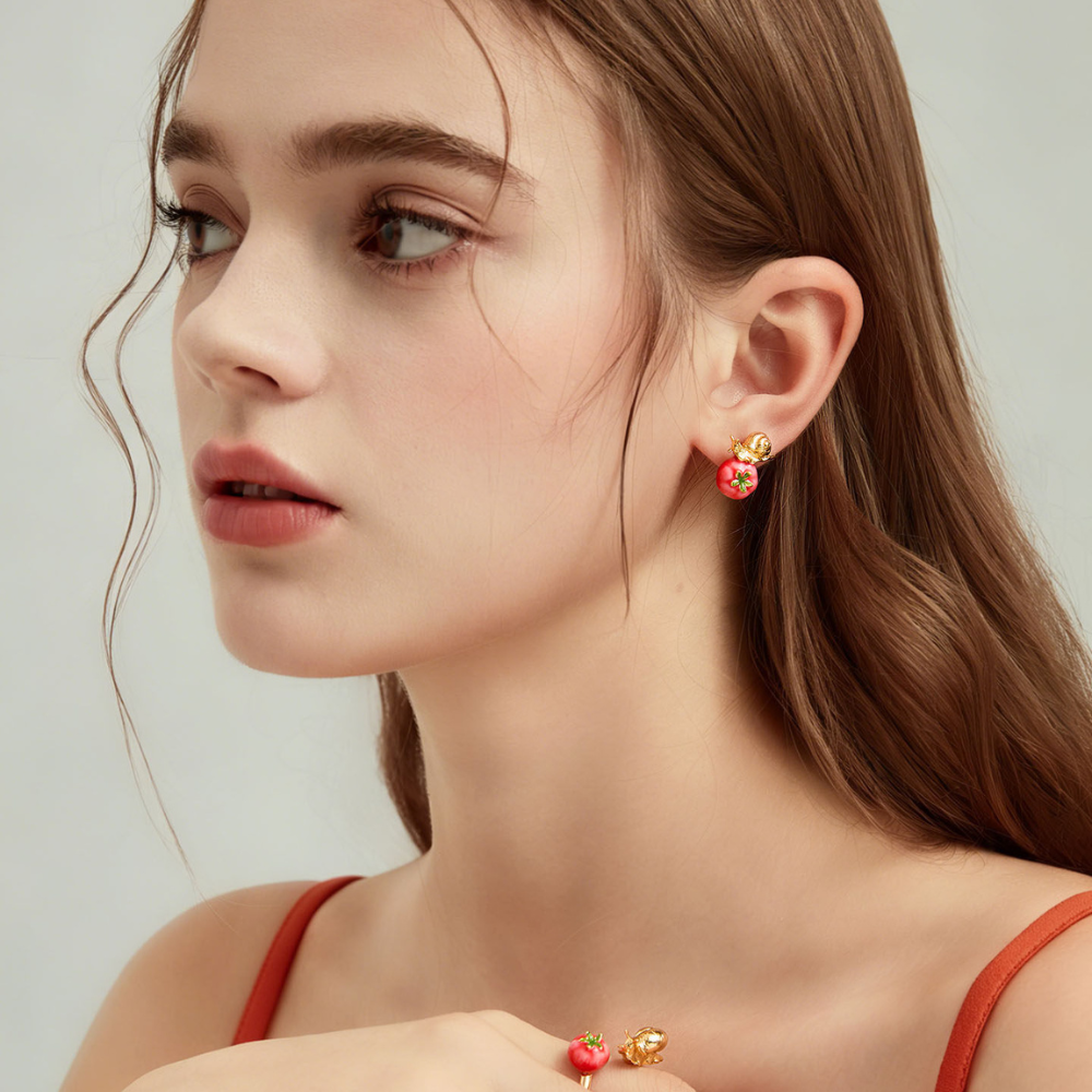 Tomato Stud Earrings