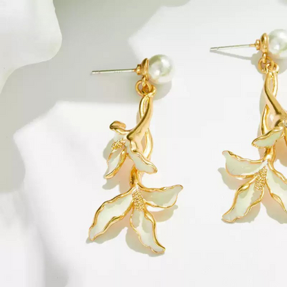 Golden Calla Lily Earrings
