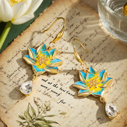 Lotus Blossom Drop Earrings