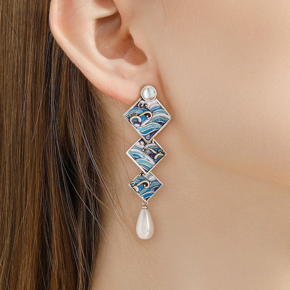 Moonlit Ocean Dangle Earrings