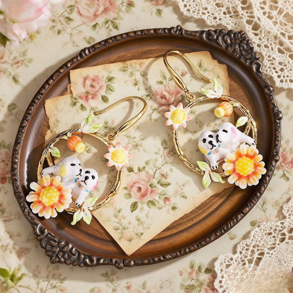 Dog Hoop Earrings