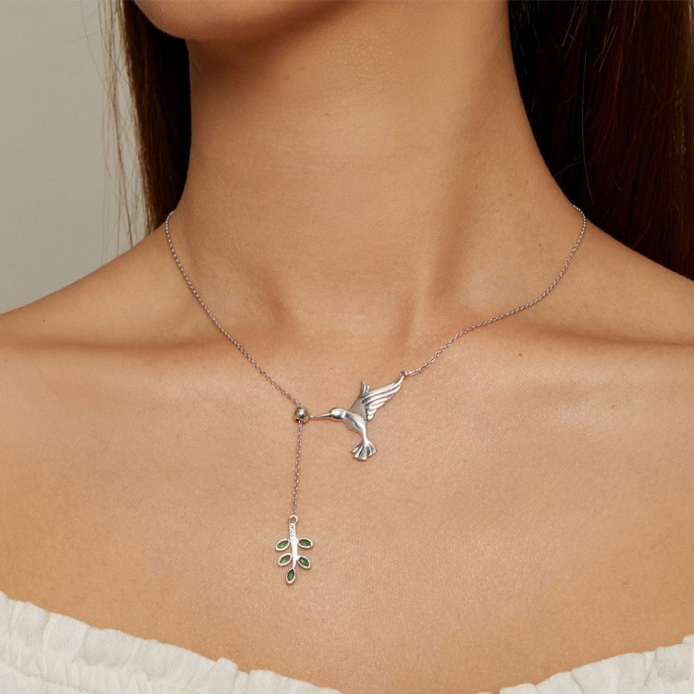 Hummingbird & Olive Branch Necklace