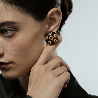 Vintage Gem Dome Earrings